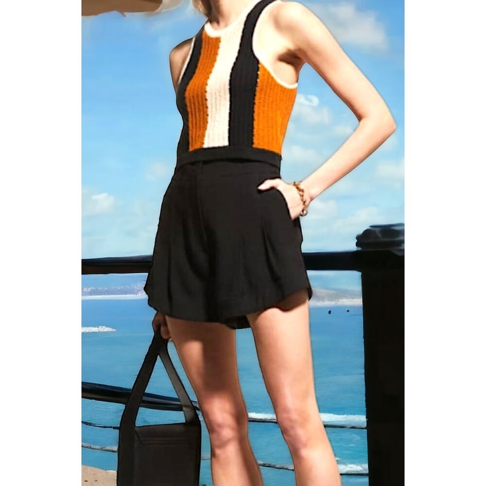 A.L.C. Women's Black Garcia High-Waist Pleated Dress Shorts Size 8 - Picture 3 of 12